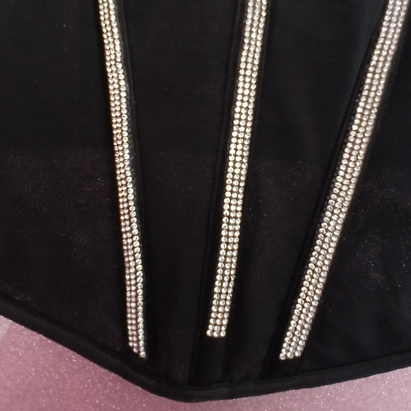 Victoria's Secret Black Corset Bra with Sweetheart Neckline Sz Large - Picture 2 of 5